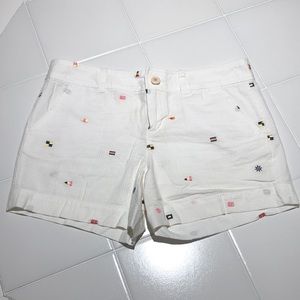 White Lilly Pulitzer Shorts with Nautical Flags